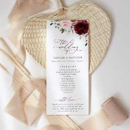Flores de Borgoña, flores rosas, programa de bodas