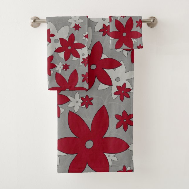 Flores de Borgoña sobre gris claro y viñas (In situ)