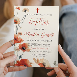 Flores de Cachorro Hija Floral Bautismo Invitación