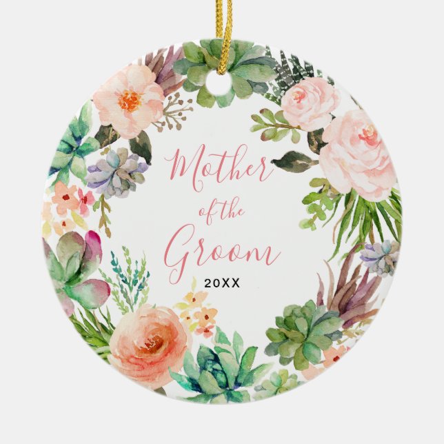 Flores de cactus madre del ornamento de Groom (Frente)