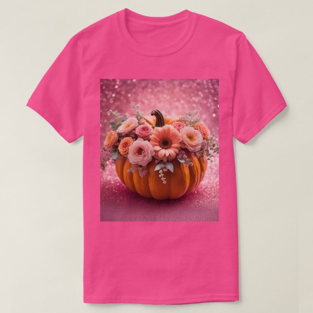 Flores de calabaza Camiseta Rosa Unisex (Diseño del anverso)