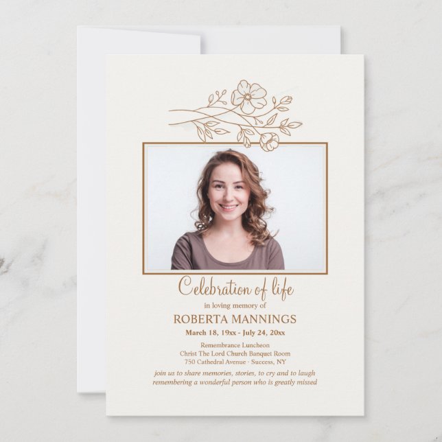 Flores de campo Foto Celebración de Invitación a l (Anverso)