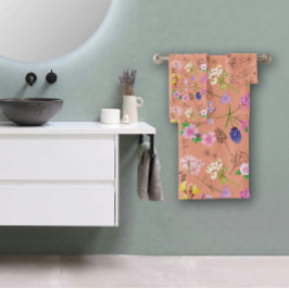 Flores de campo, pintadas a mano en acuarela, nara