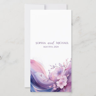 Flores de cerezo acuarela - Programa de bodas-