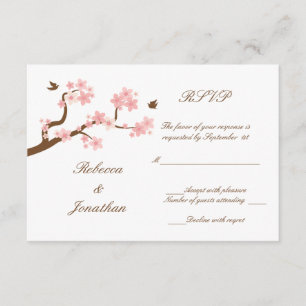 Flores de cerezo en RSVP blanco