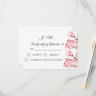 Flores de cerezo Flores rosas boda RSVP