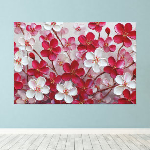 Flores de Cerezo Rojas y Rosadas – Arte de Pared c