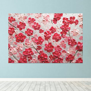 Flores de Cerezo Rojas y Rosadas – Arte de Pared c