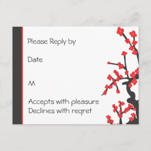 Flores de cerezo rojo japonés RSVP