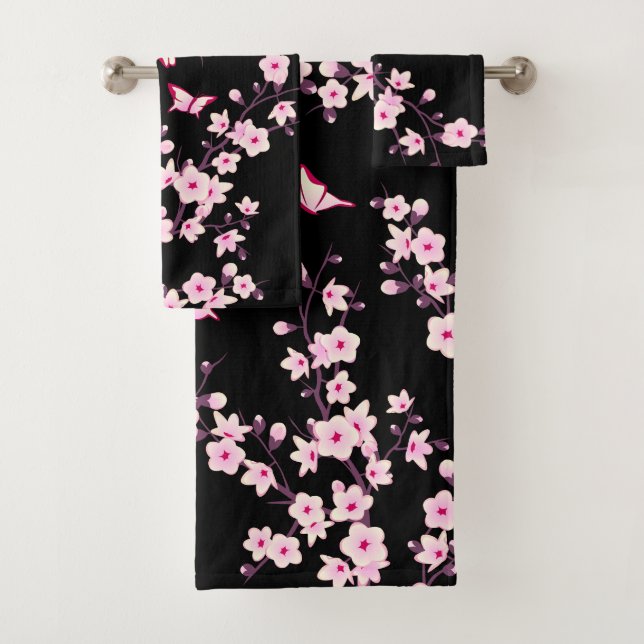 Flores de cerezo rosadas NEGRO (In situ)