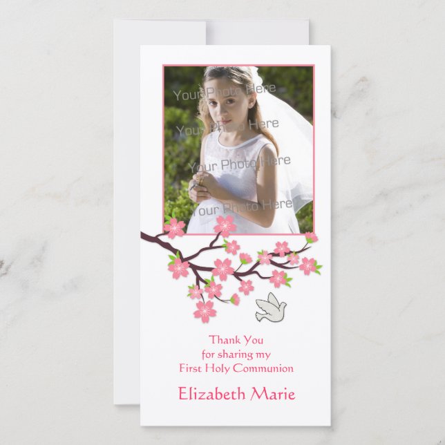 Flores de cerezo rosado, estufa, tarjeta de foto r (Anverso)