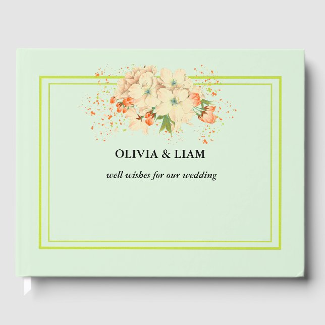 Flores de cerezo rosado, libro de Bodas (Anverso)