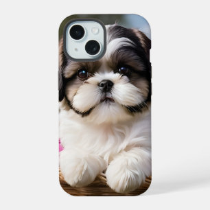 Flores de cesta de cachorros Shih Tzu