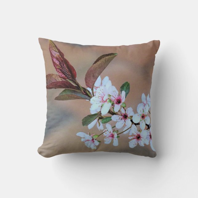 Flores de ciruela de cerezo - almohada (Anverso)