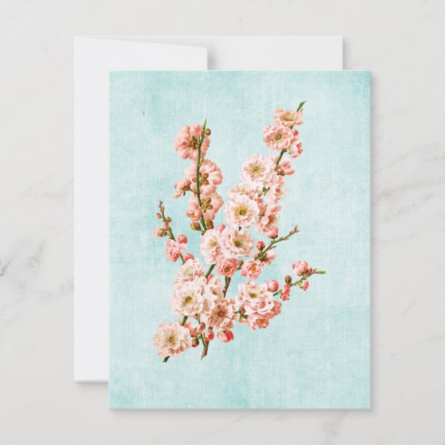 Flores de ciruela en denim de edad avanzada (Anverso)