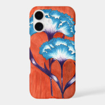 Flores de Clavel Azul Art Deco Caprichoso iPhone C