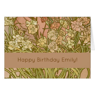 Flores de clavel floral Art Nouveau Alfonse Mucha