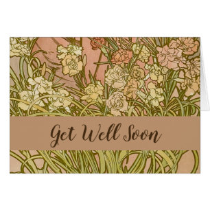 Flores de clavel floral Art Nouveau Alfonse Mucha