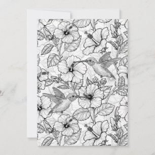 Flores de colibrí y de hibisco b&p