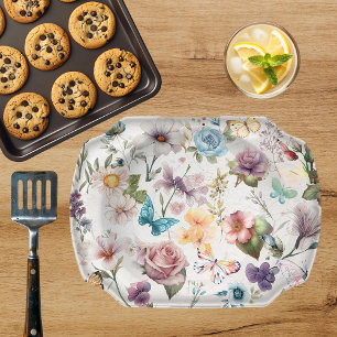 Flores de color de agua Desnudan Papel para el tem