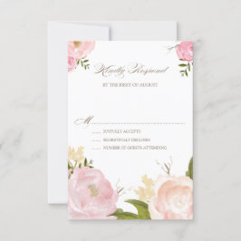 Flores de color de agua romántica Tarjeta RSVP de