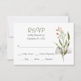 Flores de color de agua rosada simple Bonito RSVP