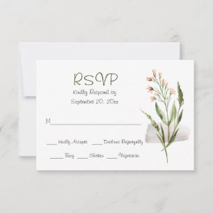 Flores de color de agua rosada simple Bonito RSVP