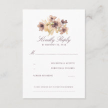 Flores de color de agua Vintage Wedding RSVP