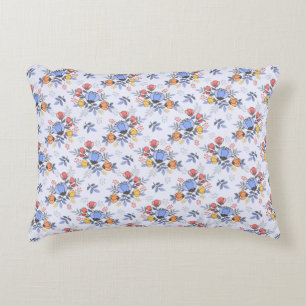 Flores de color de mano blanda Acento Almohada