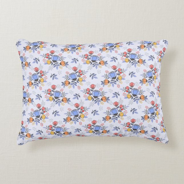Flores de color de mano blanda Acento Almohada (Anverso)
