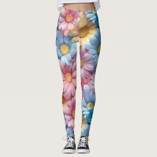 Flores de color pastel Leggings de yoga para gimna