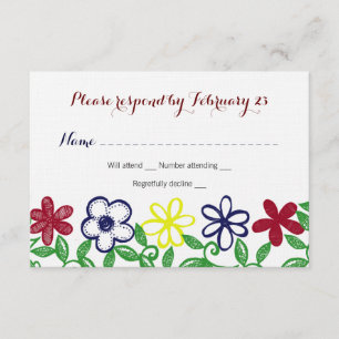 Flores de color primarias brillantes RSVP