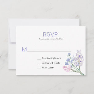 Flores de color rosa azul de lavanda RSVP