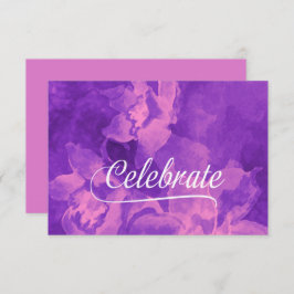 Flores de color rosa y morado de la tarjeta RSVP