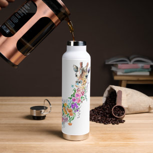 Flores de colores Bouquet Giraffe Botella de agua