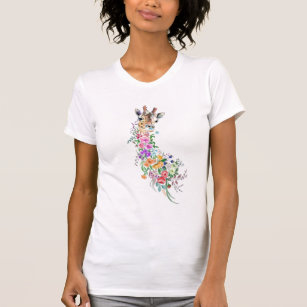 Flores de colores Giraffe Regalo de camiseta