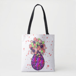 FLORES DE CORAL EN LA Bolsa PURPLE VASE Tote
