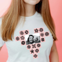 Flores de corazón modernas: camiseta de fotos memo