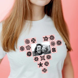 Flores de corazón modernas: camiseta de fotos memo