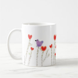 "Flores de corazón" taza de café