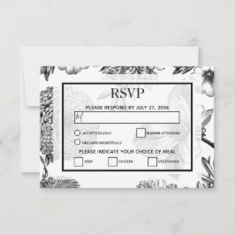 Flores de cosecha rustica Boda Tarjetas RSVP