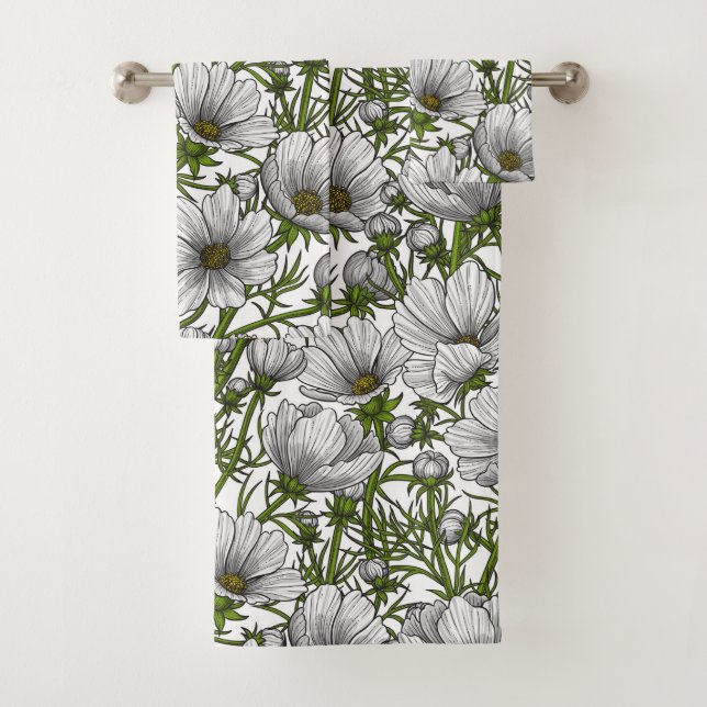 Flores de cosmos blancos (In situ)