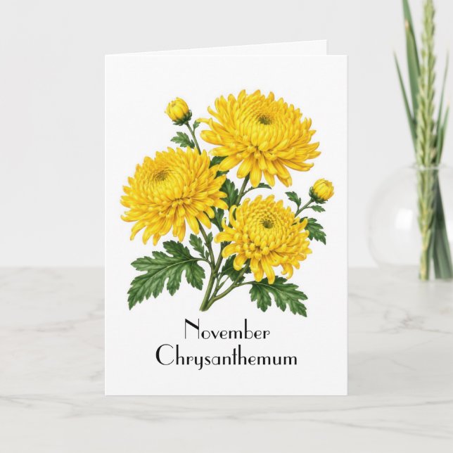 Flores de Crisantemo de Noviembre Tarjeta de Salud (Anverso)