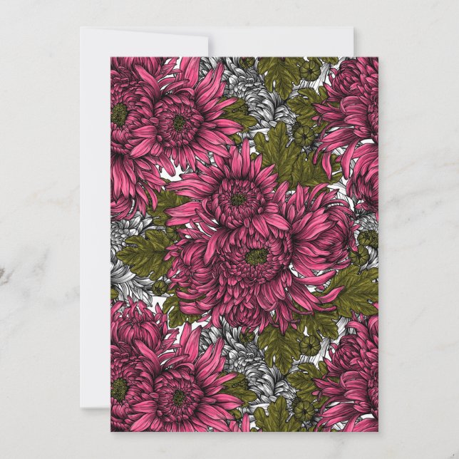 Flores de crisantemo rosadas (Anverso)