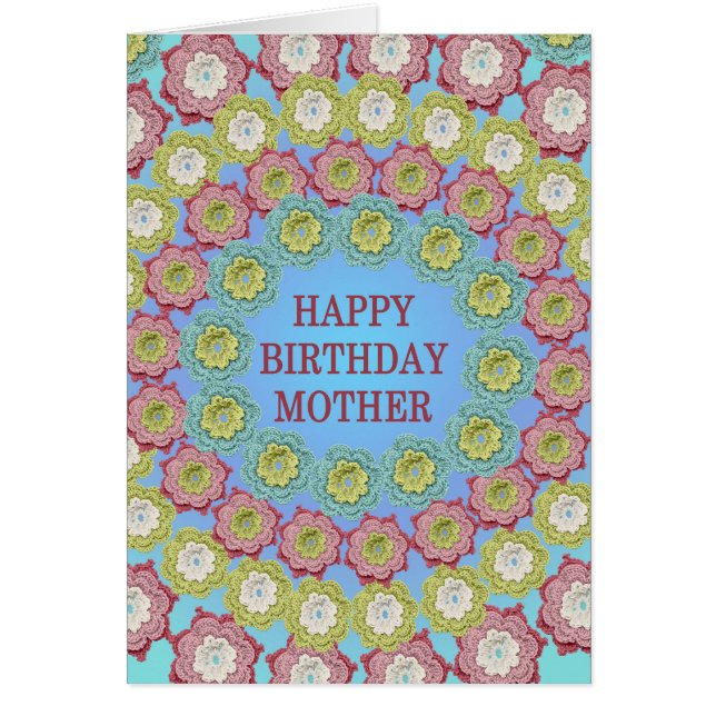 Flores de crochet de cumpleaños madre (Frente)