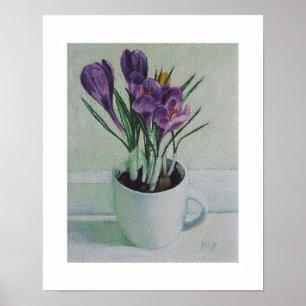 Flores de croco morado poster de arte por Pola.B.A