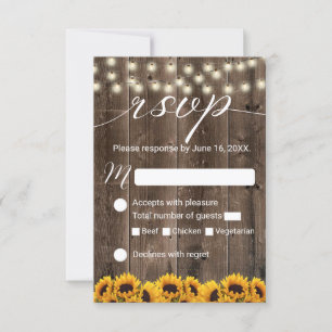 Flores de cuerdas rusticas de girasol Boda RSVP