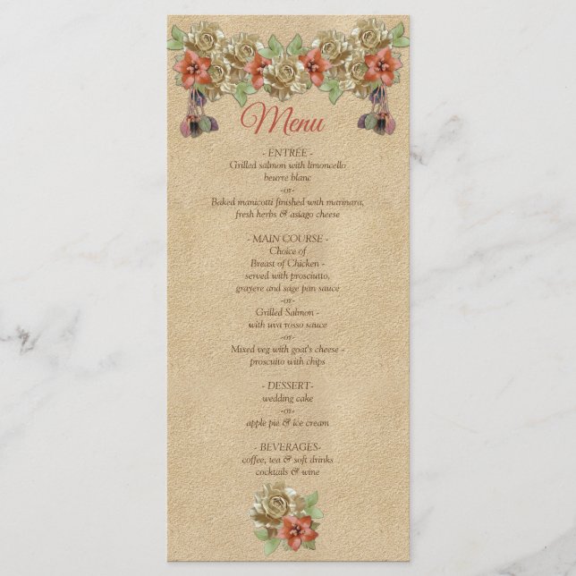 Flores de cuero en el menú Ante crema (Anverso)