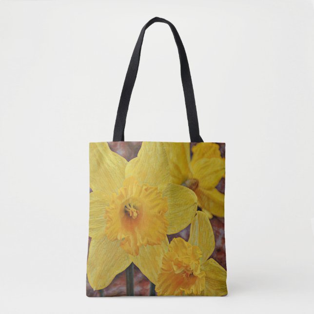 Flores de Daffodil Amarillas Bolsa de Tote Art Spr (Anverso)