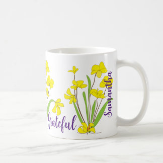 Flores de Daffodil espléndidas tazas de café